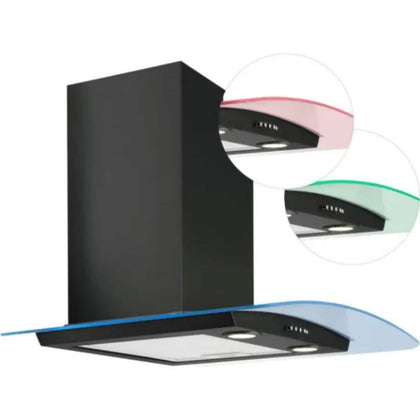 EAC LED Curved Glass Cooker Hood 90cm