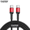 FASTER FC-60W Type-C To Type-C 3A PD Cable QC3.0 And PD3.1 Compatible