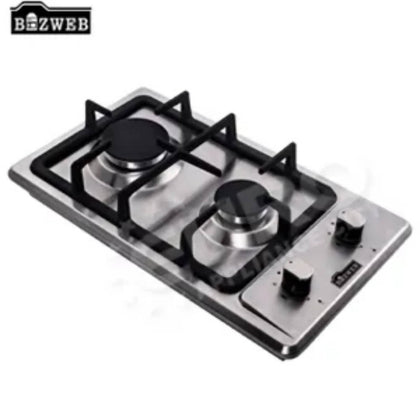 B-ZWEB Domino Built-in 2 Burners Gas Hob Stainless Steel