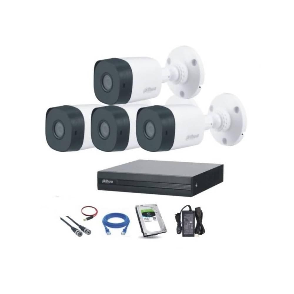 Dahua HAC-B1A21 (Outdoor) Security Camera - Package 4 Cams with DVR and Accessories - Winstore